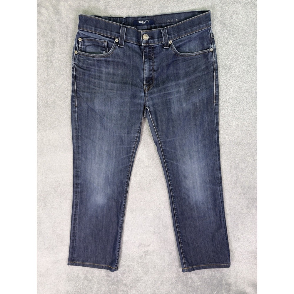 Fidelity Denim Jeans Mens 33x29 Blue Denim Dark Wash Jimmy Slim Straight Stretch